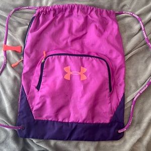 Purple Under Armor Drawstring Bag